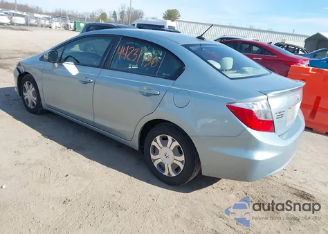 2012 Honda Civic Hybrid from USA, damaged, VIN JHMFB4F22CS010394